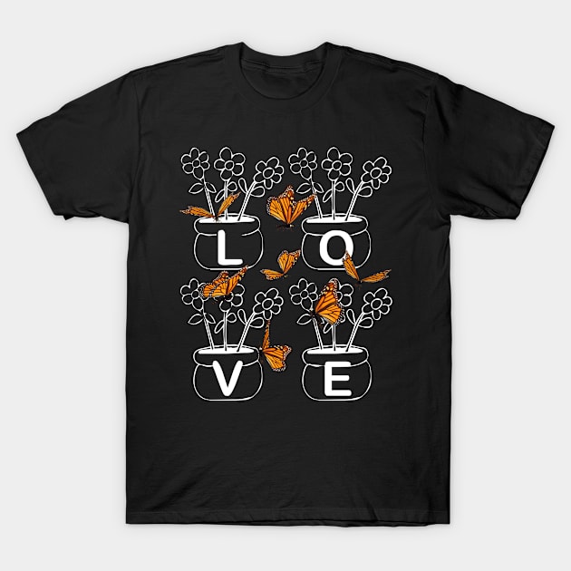 Monarch Butterfly Gift for Milkweed Plant Lovers Awareness T-Shirt by folidelarts